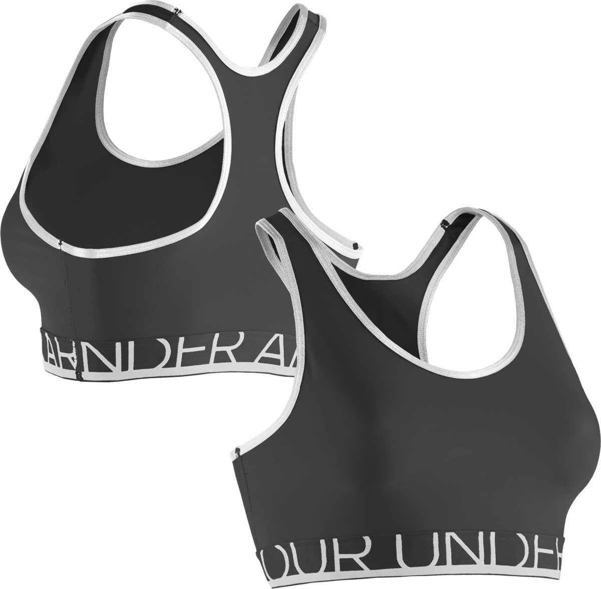 2 Under Armour 30 C Made For Me HeatGear Armour Sport Bra Black and Coral