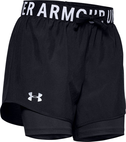 Girls Under Armour black fitted shorty shorts size YMD Volleyball Cheer  Athletic
