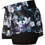 Adidas by Stella McCartney Womens Run Dark Blossom 2-In-1 Short Black/Deep Forest Purple AX7269