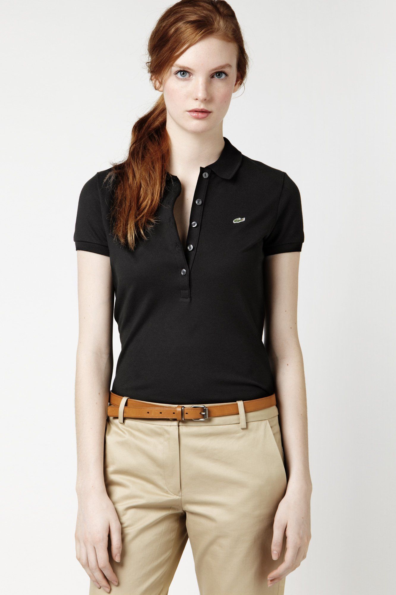 Lacoste Women's Slim Fit Stretch Mini Cotton Piqué Polo PF7845-031 Mann Sports