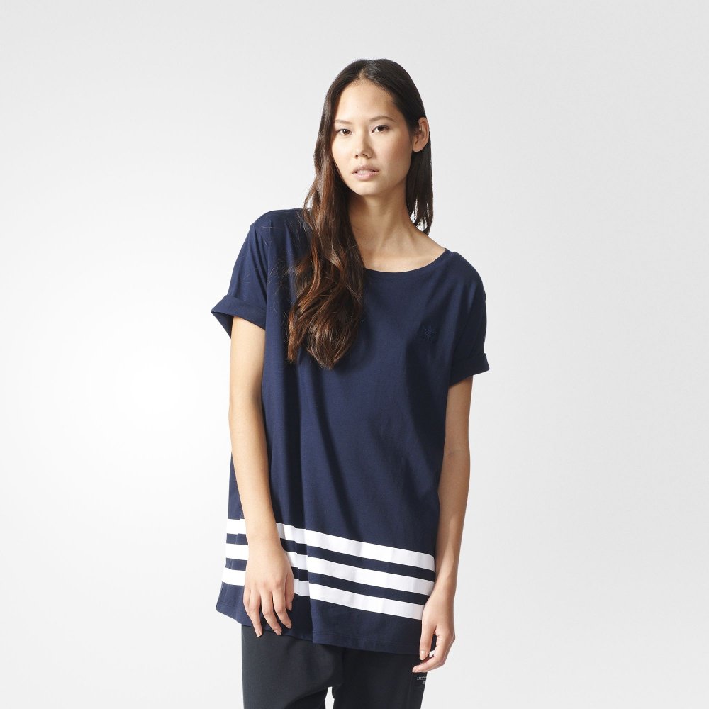 Originals navy Striped Oversize T-Shirt – Sports Outlet